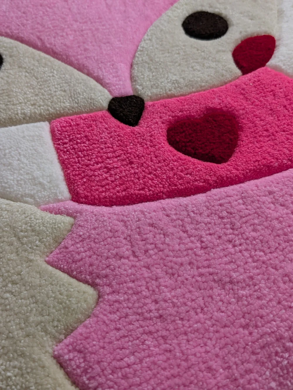 Handmade Pink Fox Accent Rug - Plush Home Accent